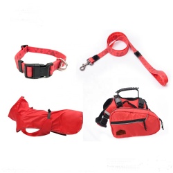 Dog Raincoat Backpack Collar Leash Set